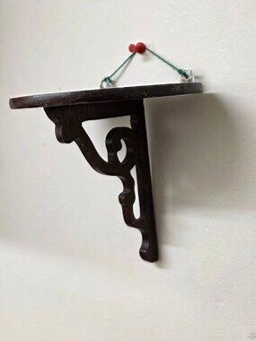 Vintage French Small Wooden Wall Shelf Plate or Trinket Shelf 6"